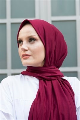 Kadın Penye Şal Bordo