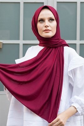 Kadın Penye Şal Bordo