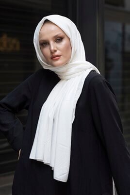 Kadın Penye Şal Ekru