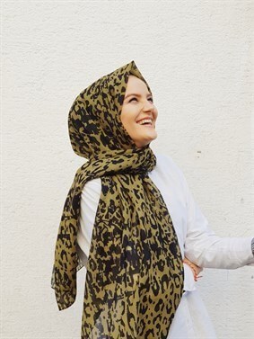 STELLA LEOPAR DESEN ŞAL YAĞ YEŞİLİ