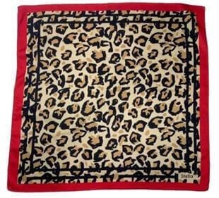 Leopar Desenli Kırmızı Renk Kadın Saç Aksesuarı, Bandana