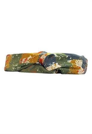 Leopar Desenli Saten Bandana