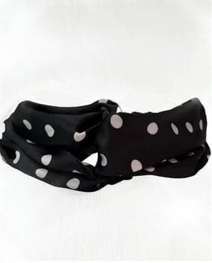 Puantiye Desenli Saten Bandana