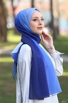 STELLA DEGRADE DESEN ŞAL Mavi