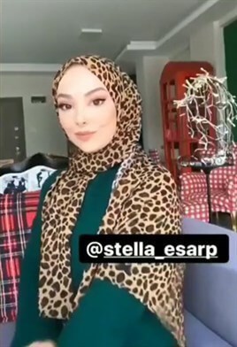 STELLA LEOPAR DESEN ŞAL Hardal