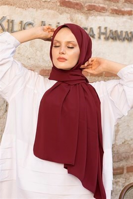 STELLA MEDİNE İPEĞİ ŞAL BORDO