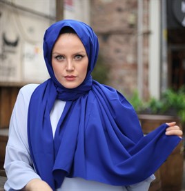 STELLA MEDİNE İPEĞİ ŞAL SAKS MAVİ 