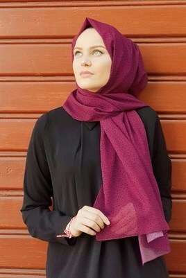 STELLA PUANTİYELİ DESEN ŞAL KOYU GÜL