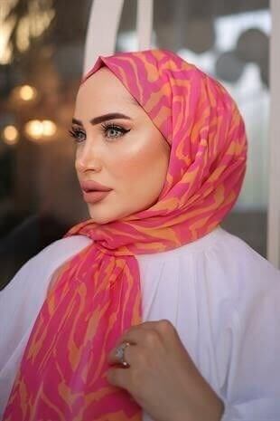 STELLA ZEBRA DESENLİ PEMBE ŞAL