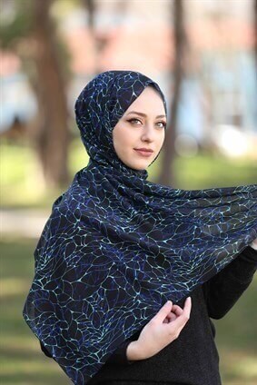 STELLA WATERSHINE DESEN ŞAL Mavi Mint 