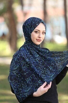 STELLA WATERSHINE DESEN ŞAL Mavi Mint 