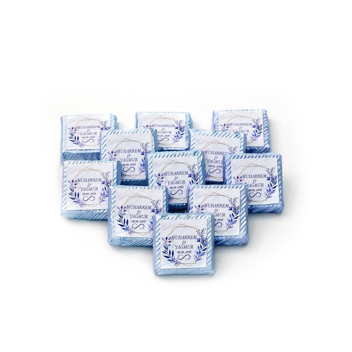 Dökme İsimli İnce Kare Çikolata Nikah