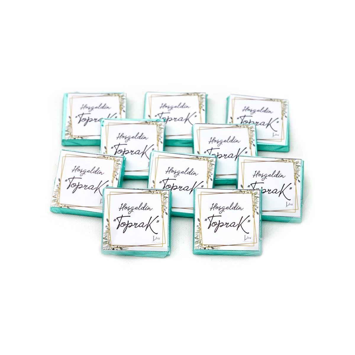 Erkek Bebek Çikolatası Dökme Bebek Çikolatası Yaldızlı Mavi (170 Adet Madlen)