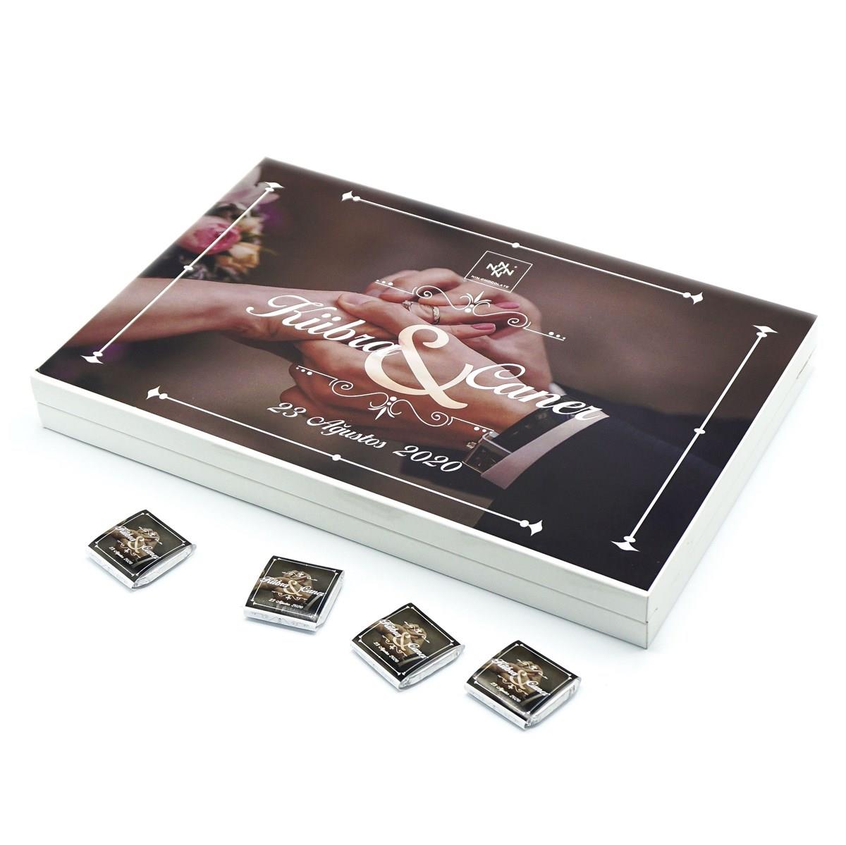 İsimli Söz Nişan Çikolatası 84 Adet Madlen Yüzük