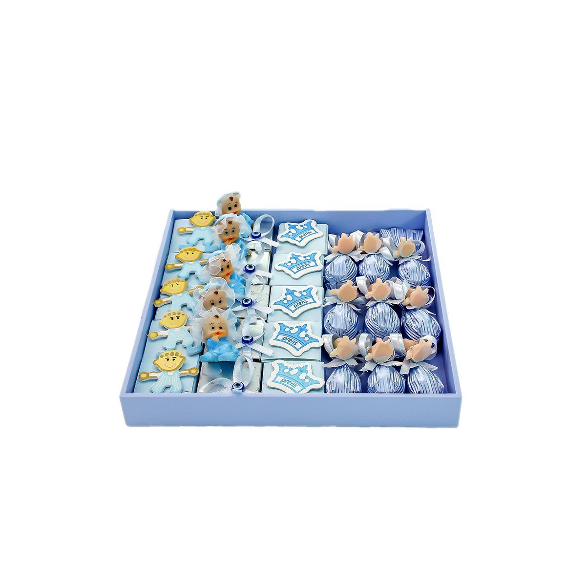 Karışık Dekorlu Hediyelik Kutu Mavi