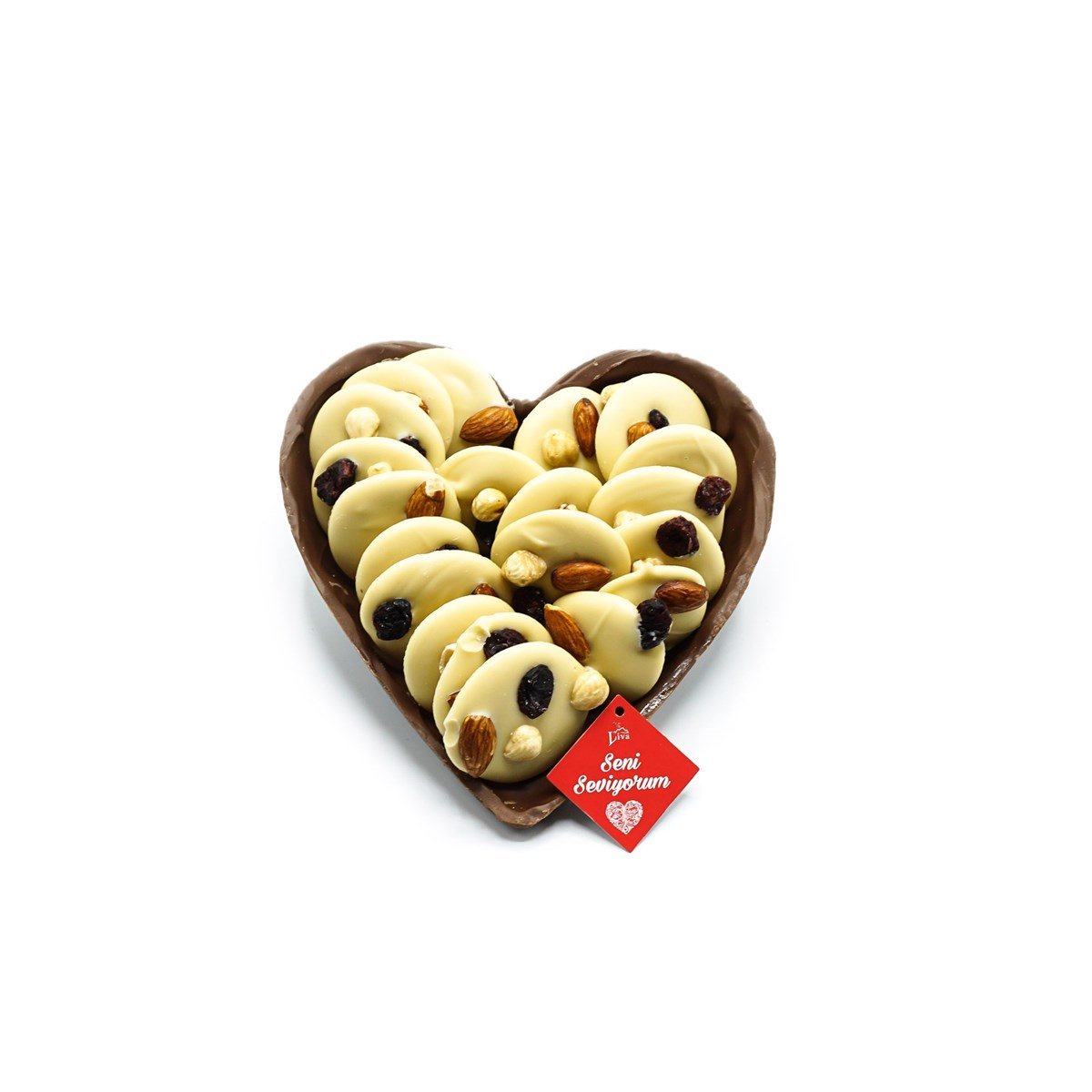Sevgililer Günü Kalp Kuruyemişli Çikolata Küçük