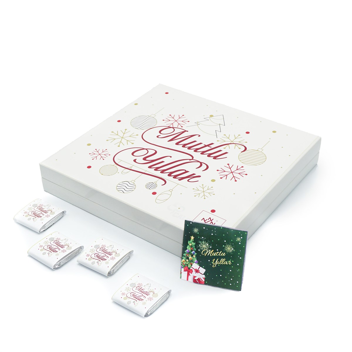 Yılbaşı Çikolatası Madlen Çikolata Mutlu Yıllar 48 Adet