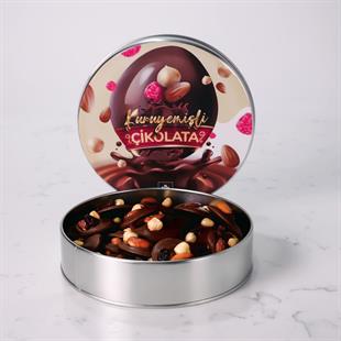 Kuruyemişli Çikolata Bitter Metal Kutu 550 gr