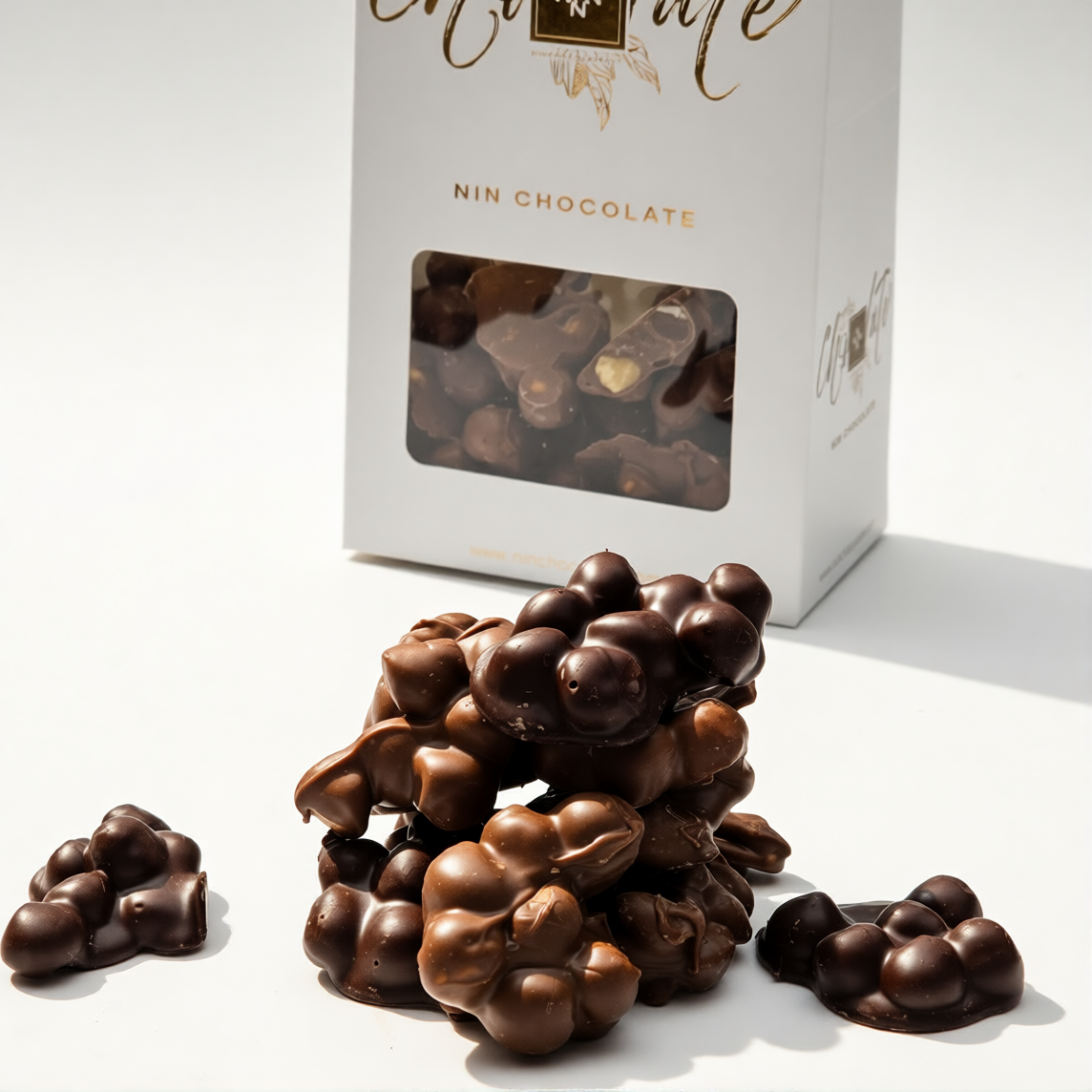 NIN Chocolate Roş Çikolata Serisi – Sütlü & Bitter (Fındıklı ve Antep Fıstıklı Seçenekleriyle)