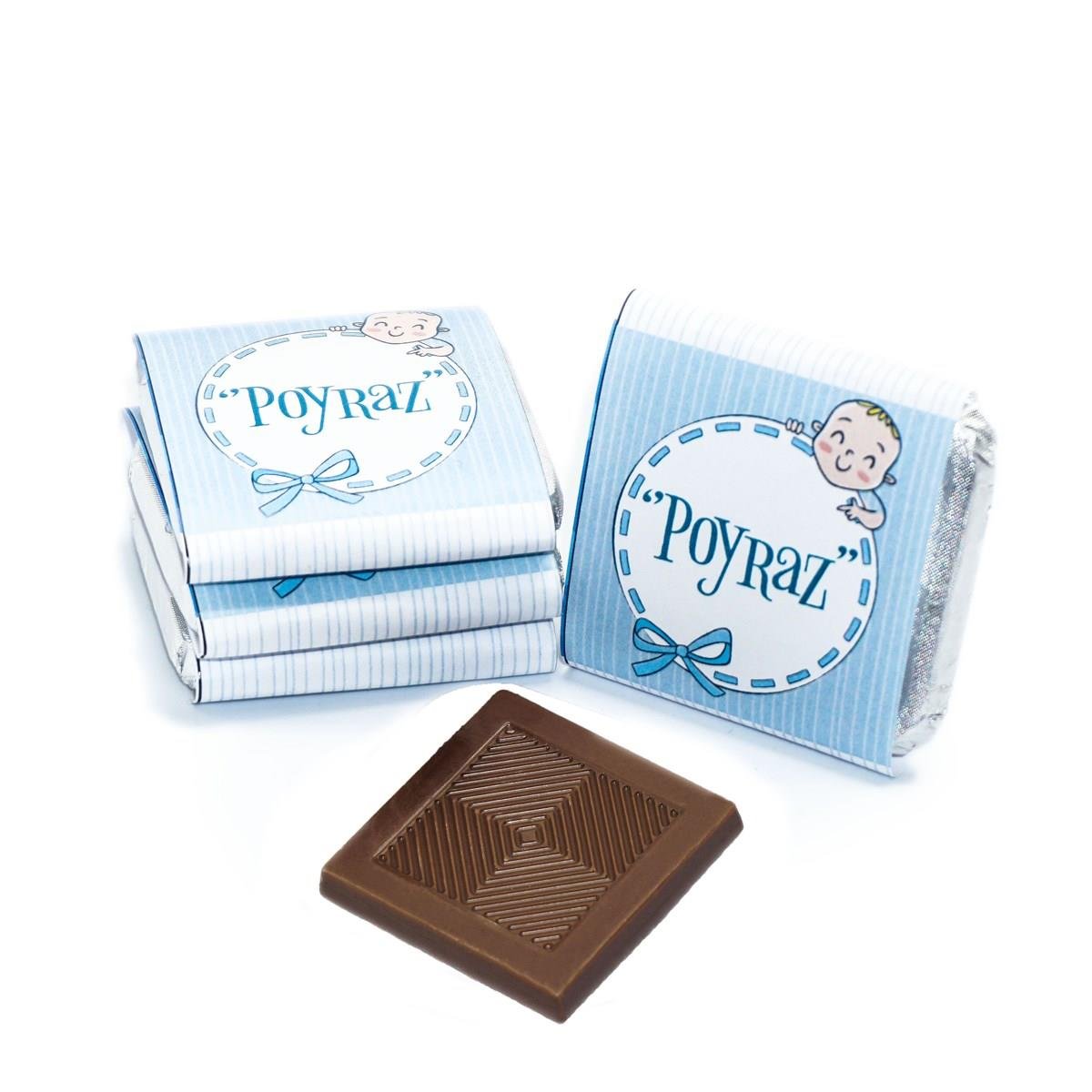 Nin Erkek Bebek Dökme Bebek Çikolatası Mavi Çizgi (80 Adet Napoliten Çikolata)