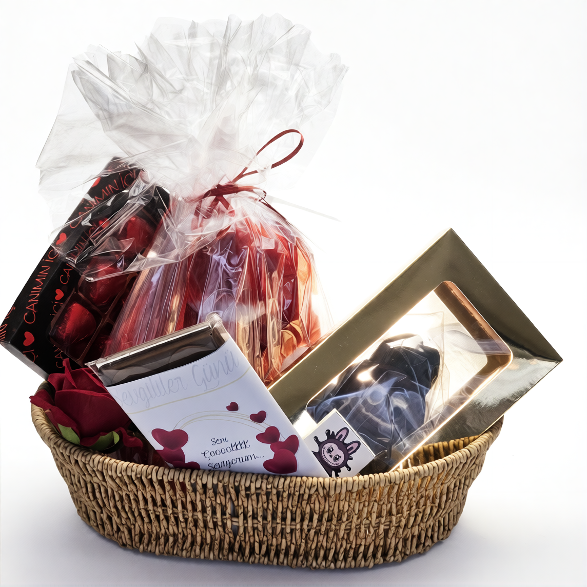 Sevgililer Günü Lüks Çikolata Hediye Sepeti