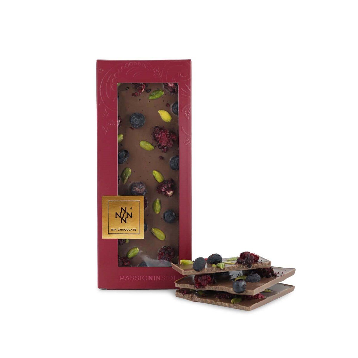 Yaban Mersini-Framuaz-Antep Fıstığı Çikolata Rüyası Sütlü Tablet Çikolata 119g