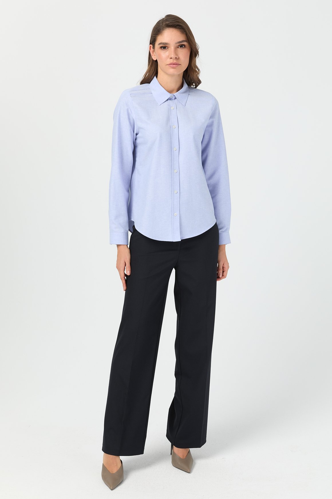 Oxford Dokulu Gömlek  Mavi