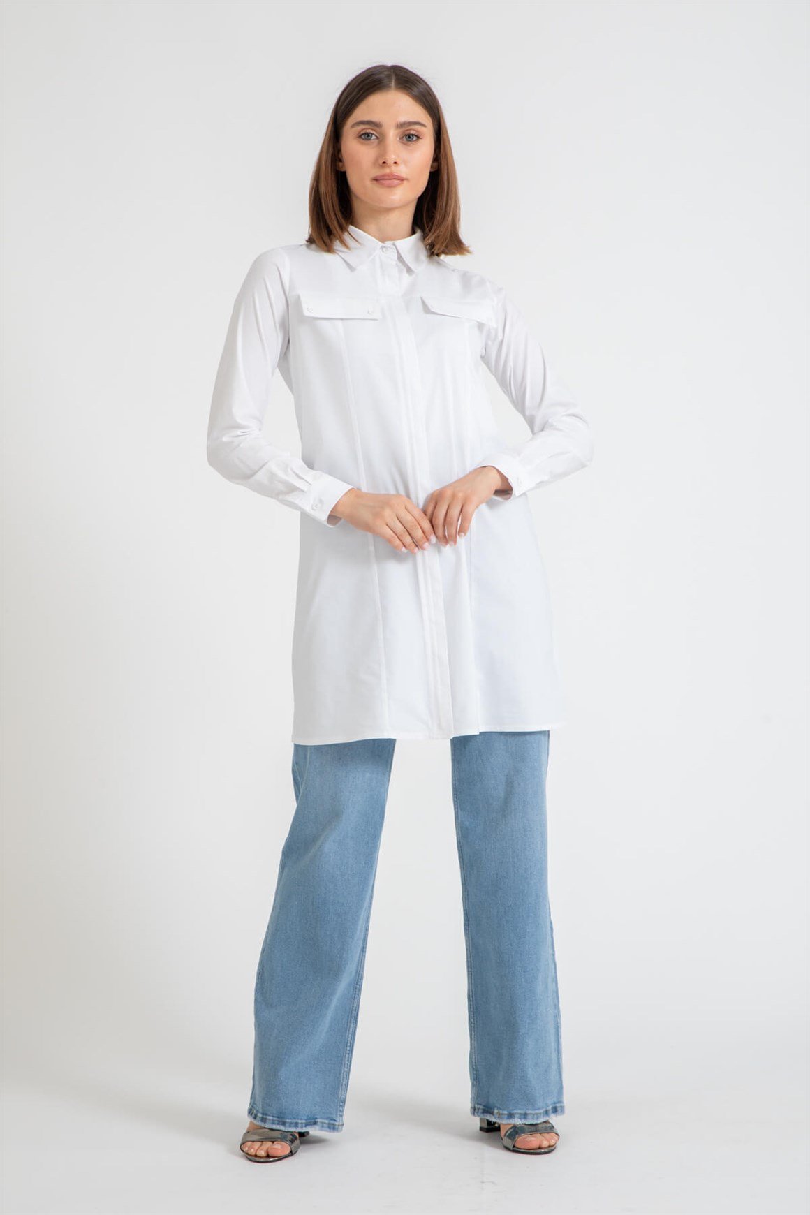 Rahat Kesim Bayan Kot Pantolon  Açık Mavi