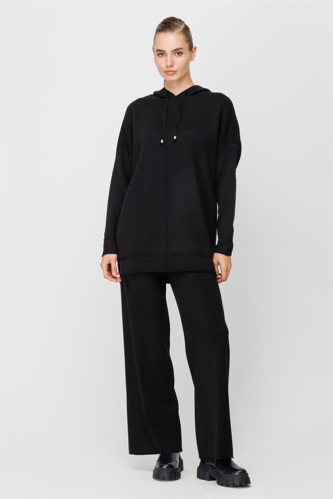 Triko Pantolonlu Takım  Siyah