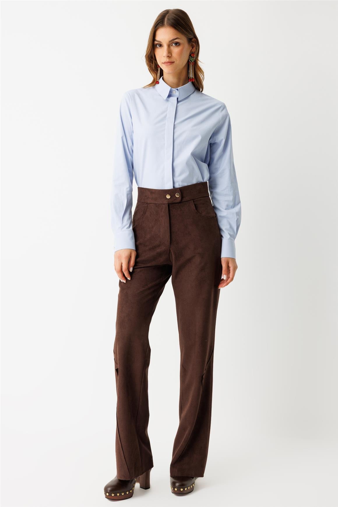 Süet Pantolon  Kahve