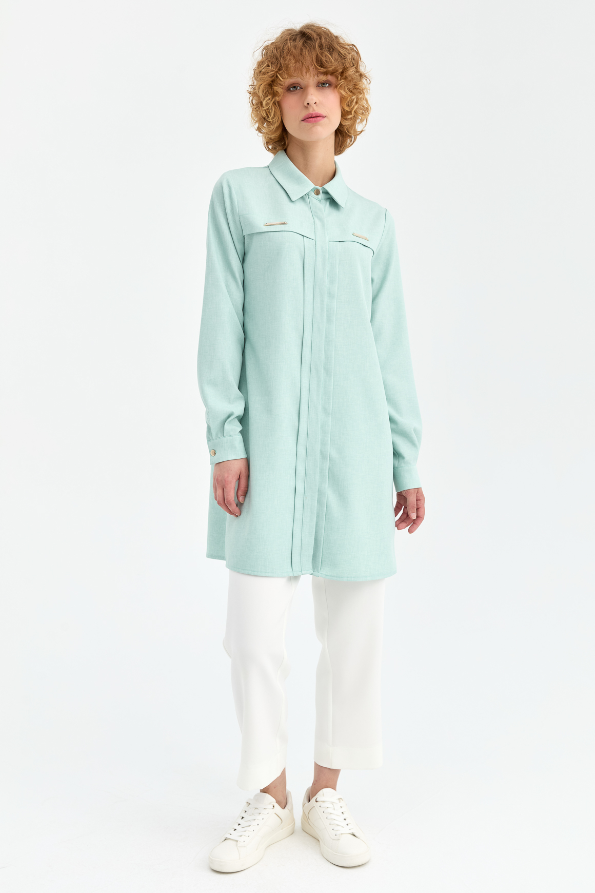 Aksesuar Detaylı Tunik  Mint