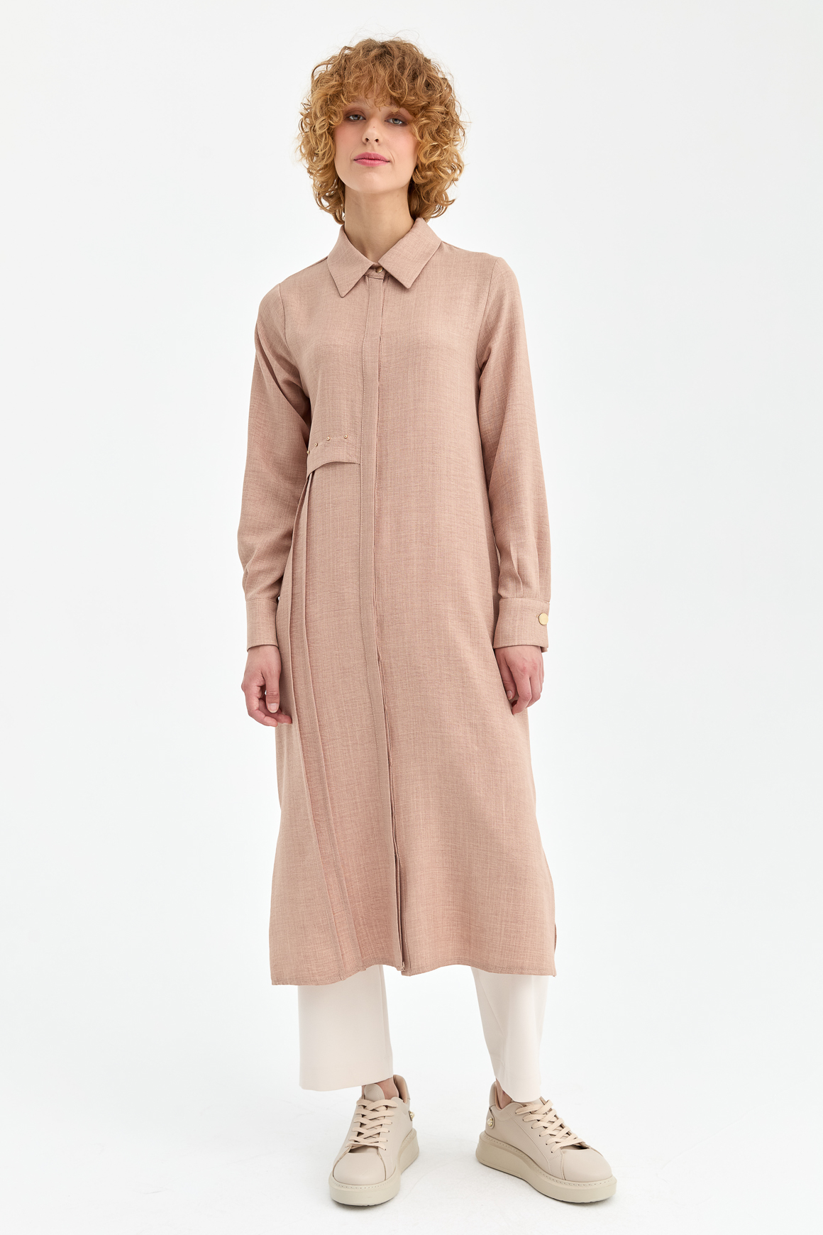 Eco Kumaş Rahat Kullanımlı Uzun Kurtarıcı Tunik  Camel
