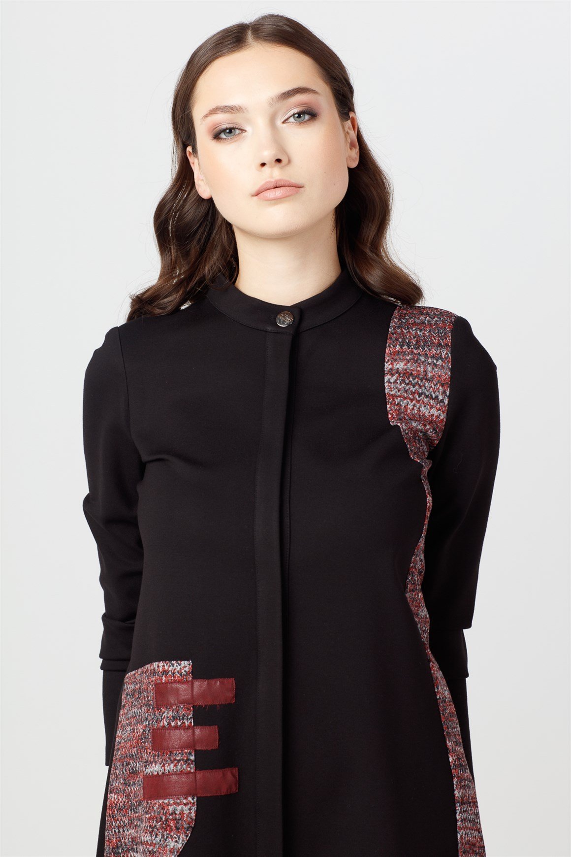 Bordo - Önü Yamalı Cep Esprili Ceket