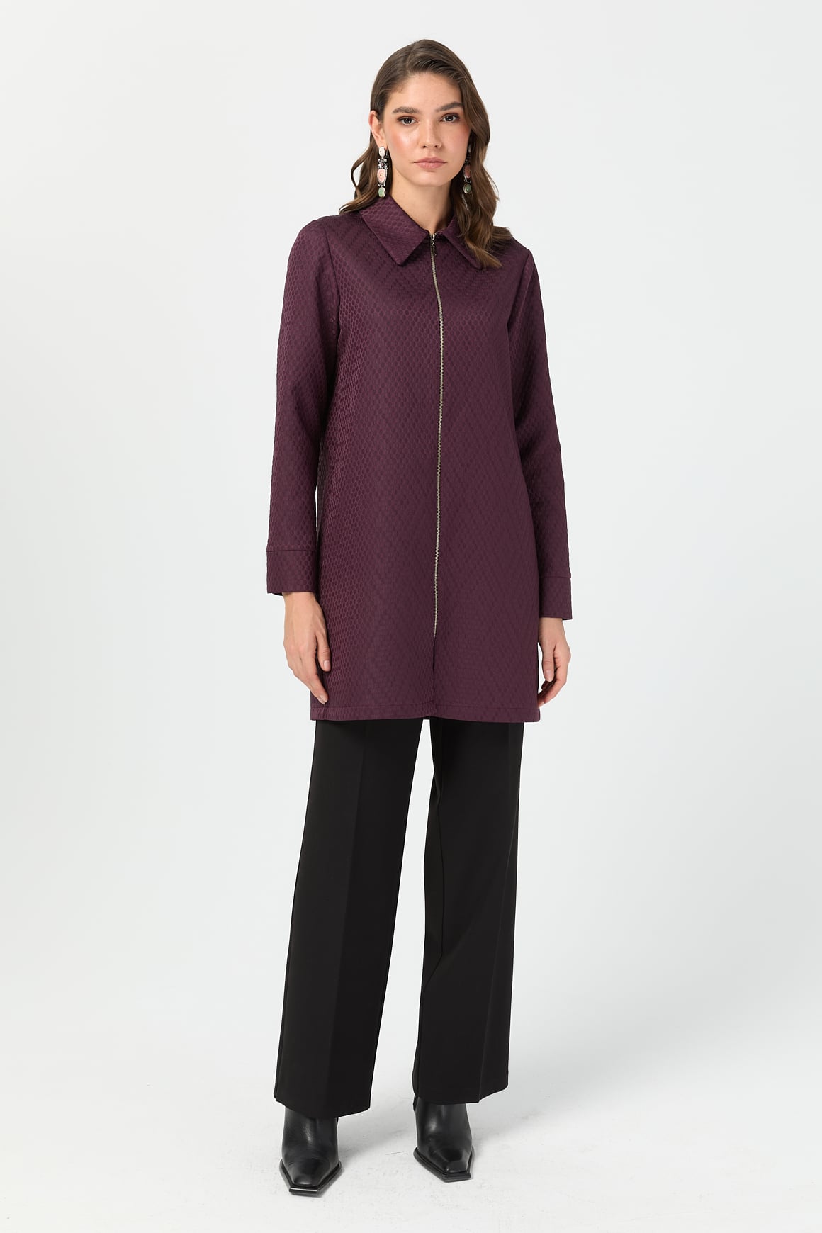 Self-Dedenli Wear-and-Go Tunic - claret red