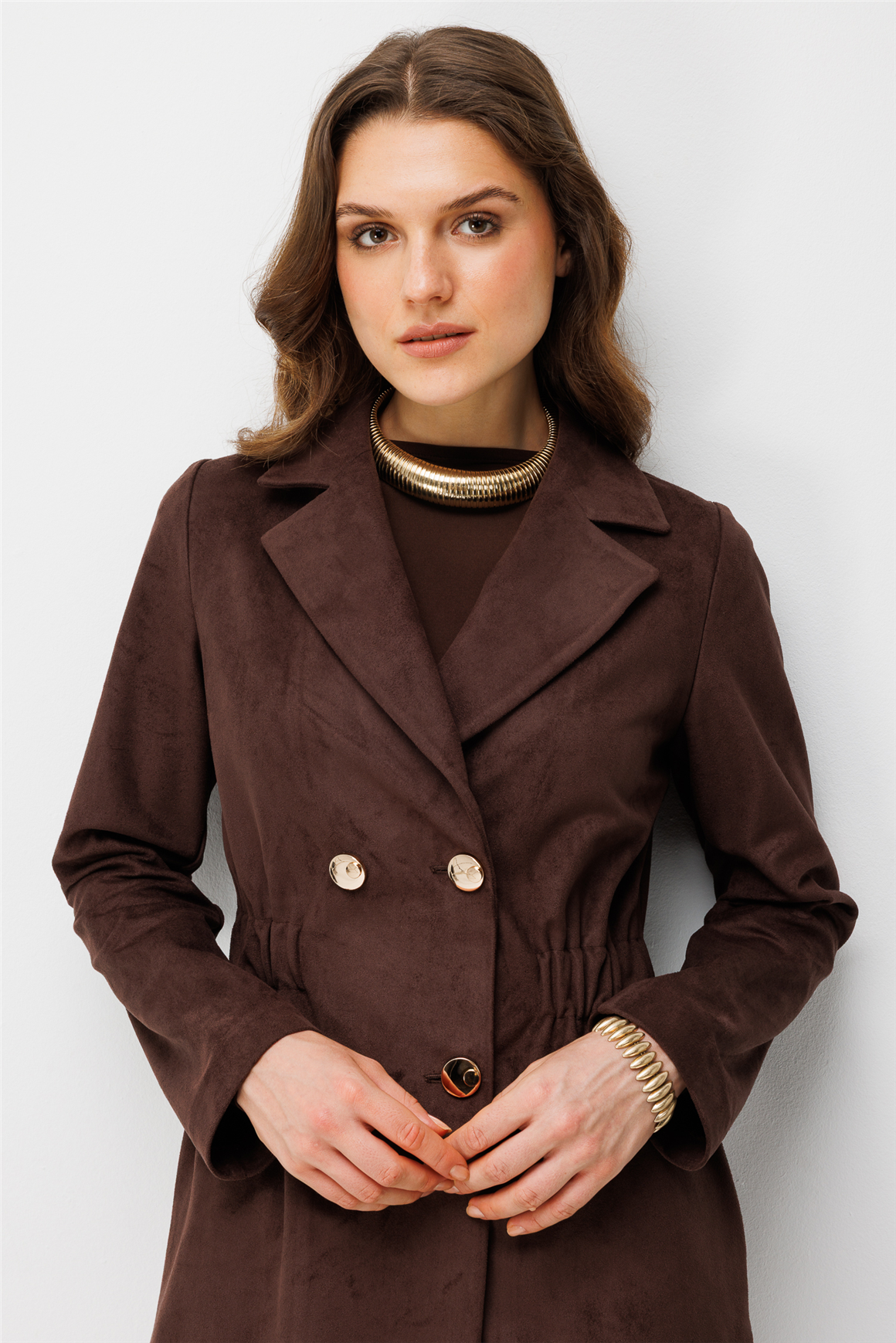 Nubuk Blazer Ceket  Kahve