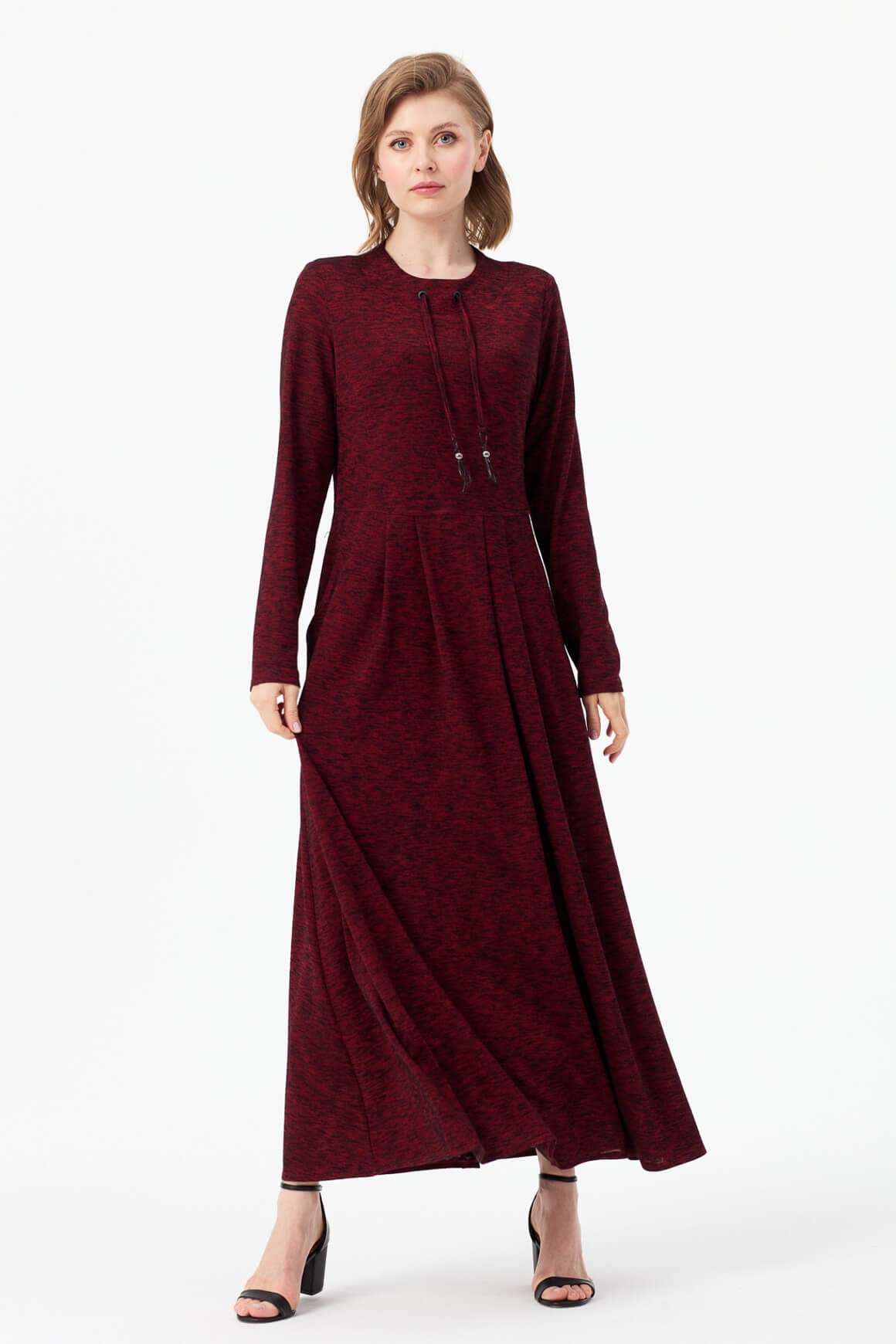 Rahat Kullanımlı Örme Elbise  Bordo