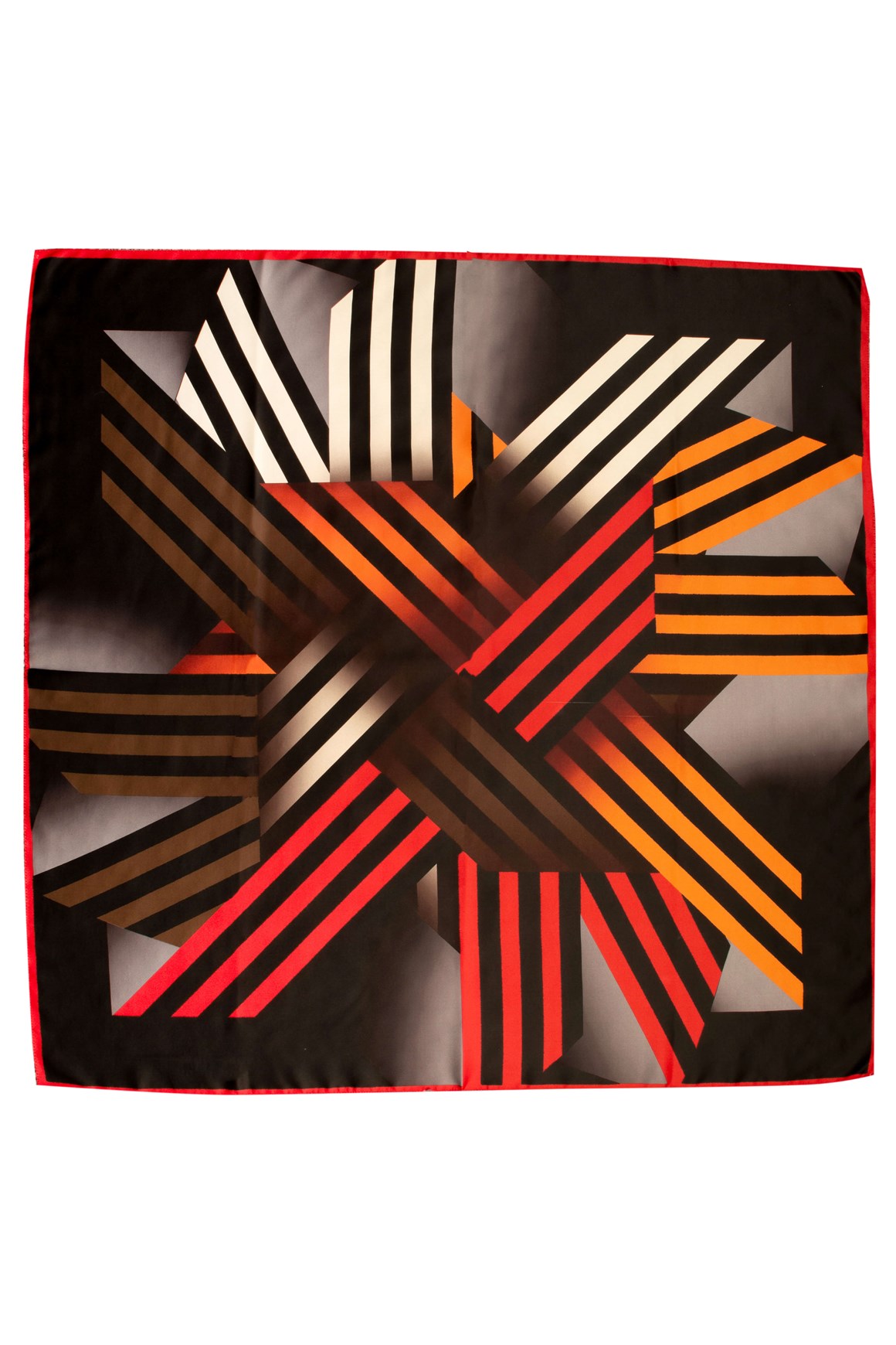 Geo Desen Twil Eşarp  Kırmızı