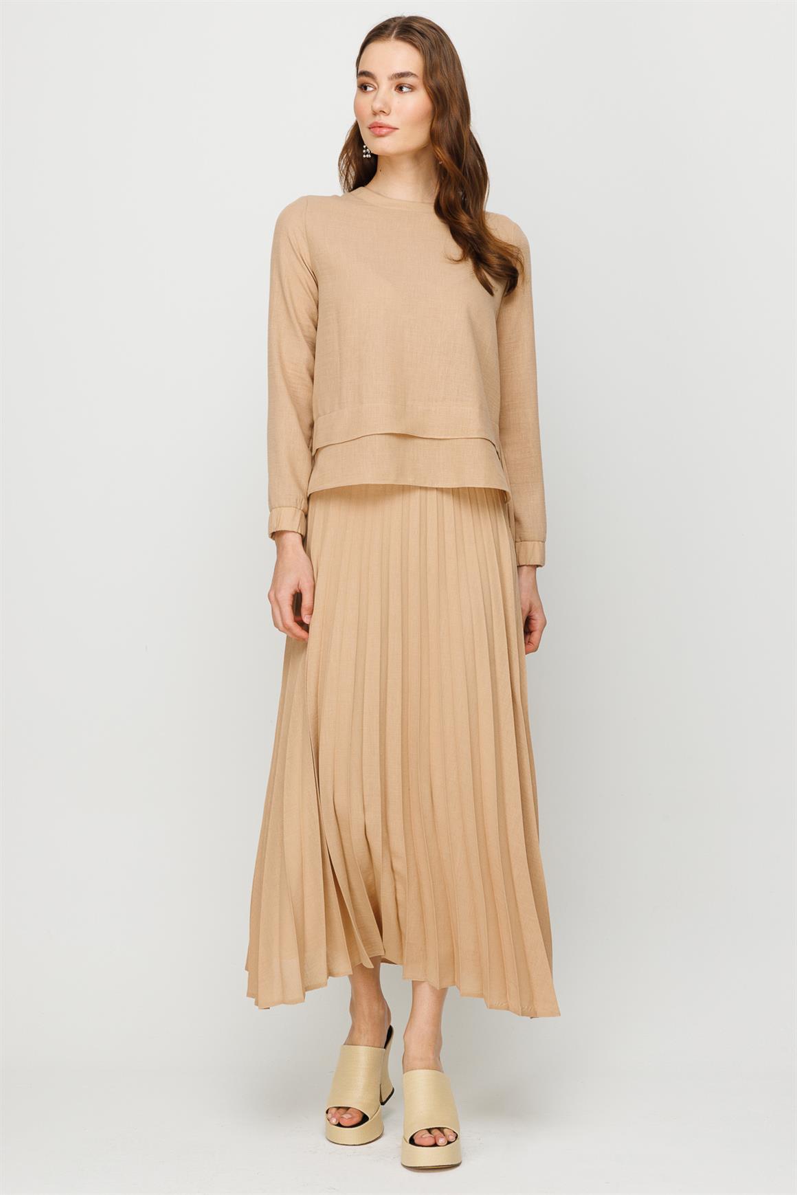 Pilise Etekli Keten Takım  Camel · 3