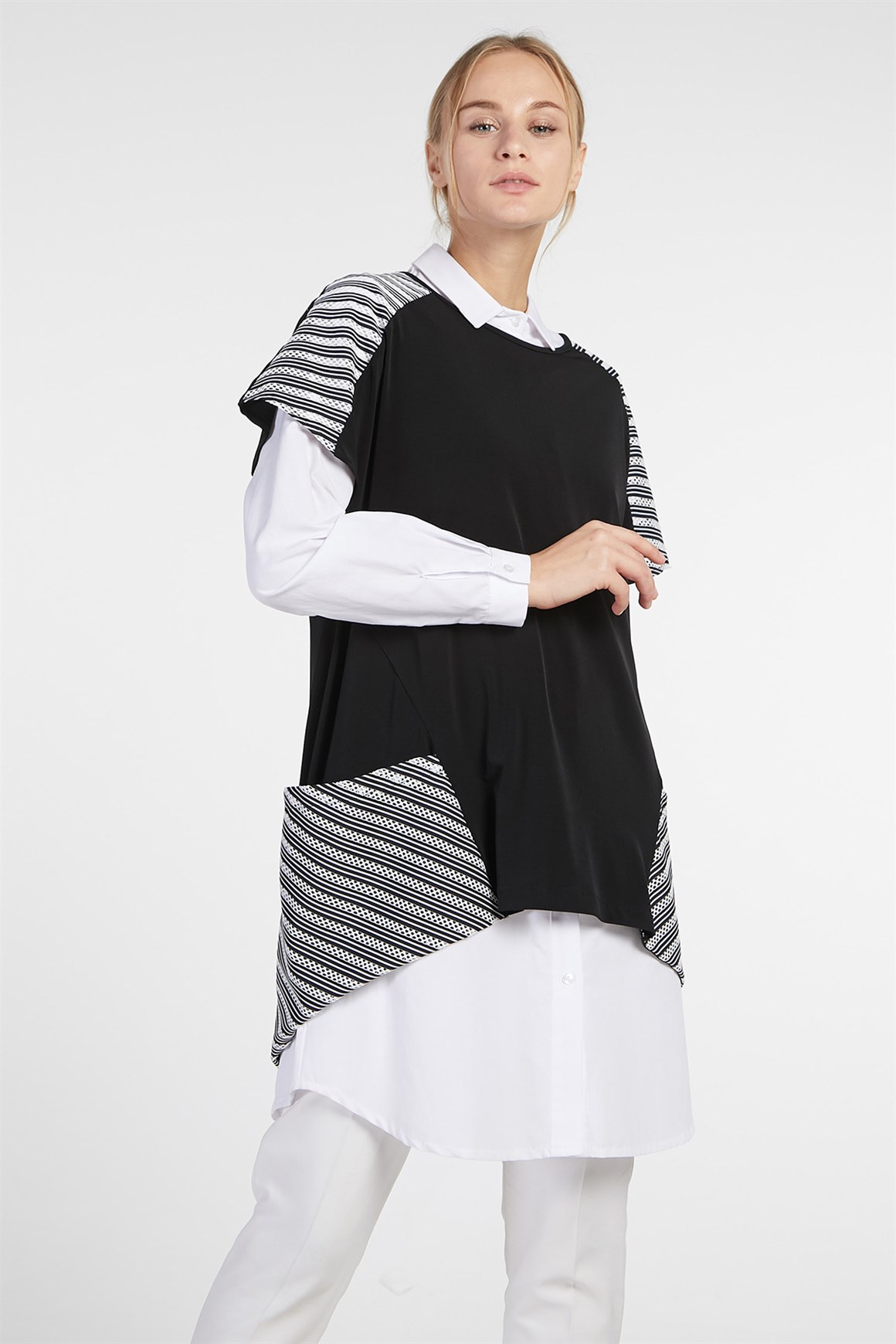 Orijinal - 2'li İçi Gömlekli Üstü Süveter Tunik