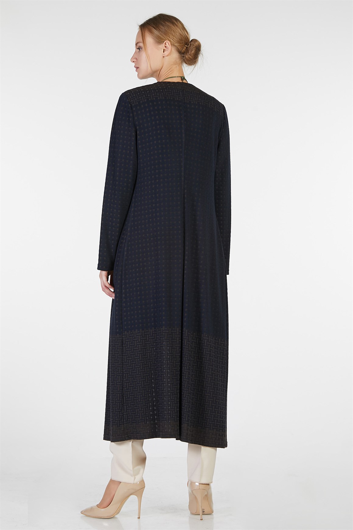Vison - Patterned Cardigon with Blouse Suit - ESSWAAP