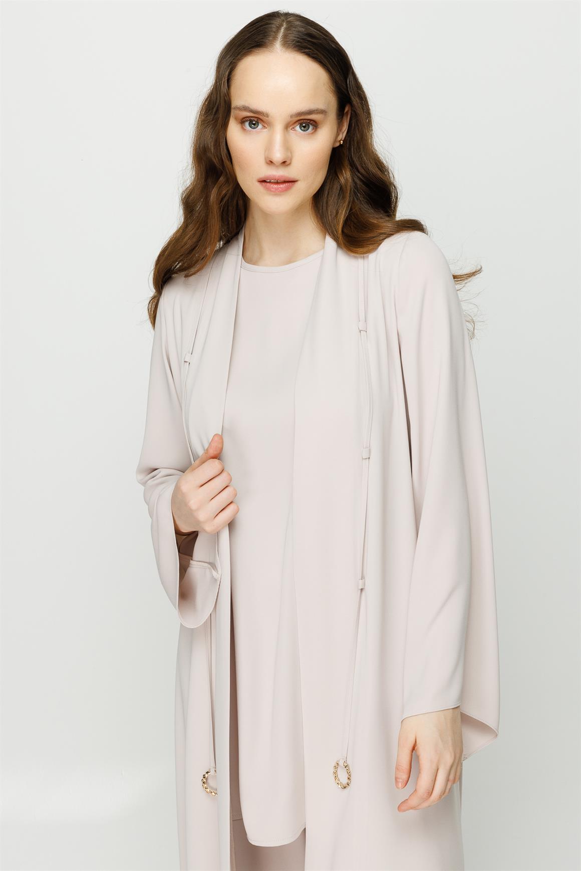 Biye Detaylı Bluz Ceket Pantolon Takım  Taş · 5