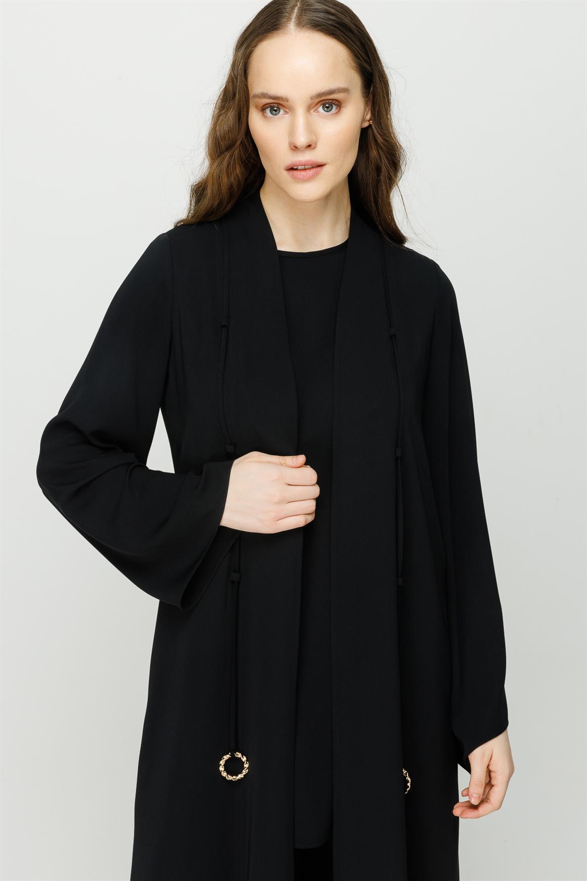 Biye Detaylı Bluz Ceket Pantolon Takım  Siyah · 3