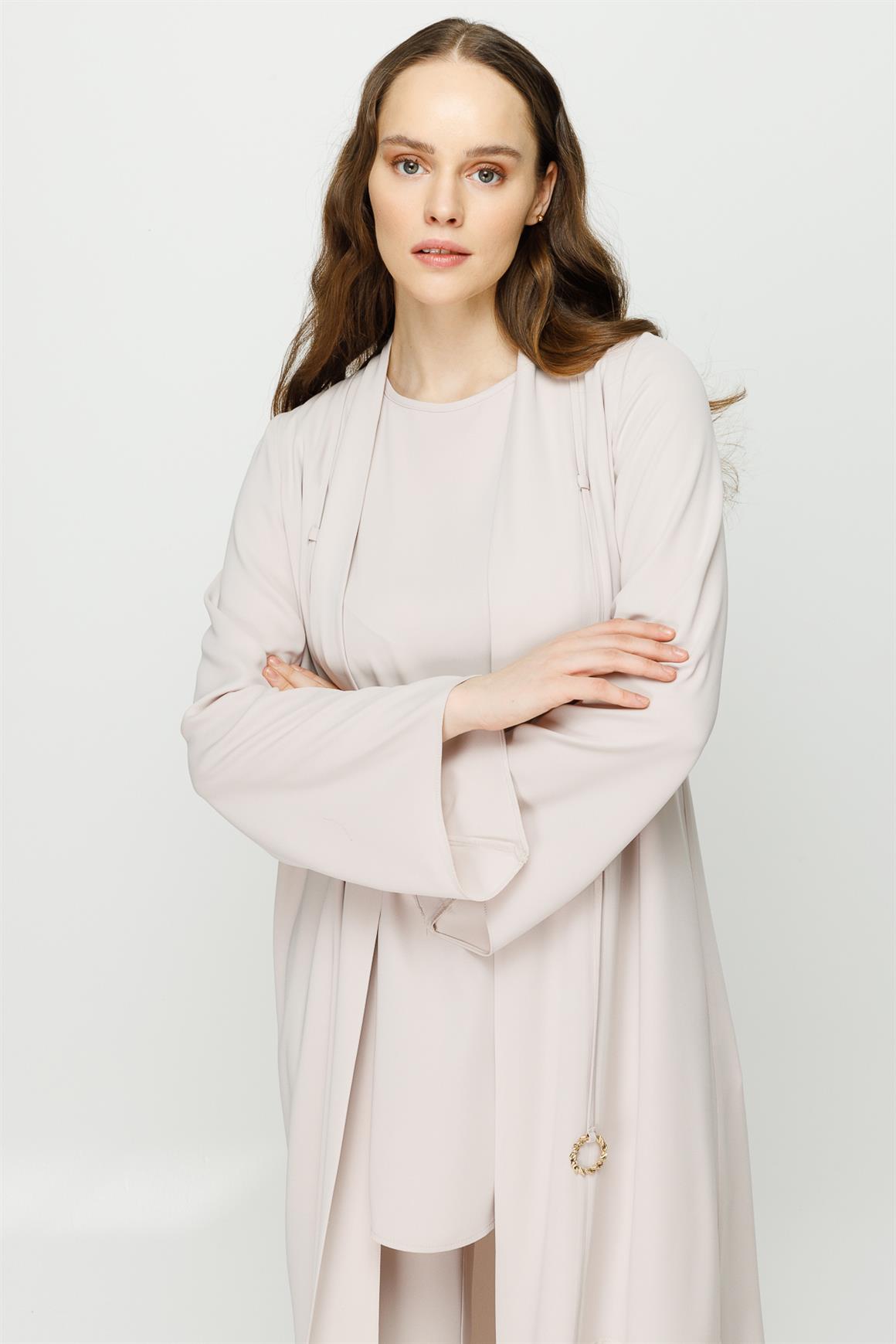 Biye Detaylı Bluz Ceket Pantolon Takım  Taş · 4