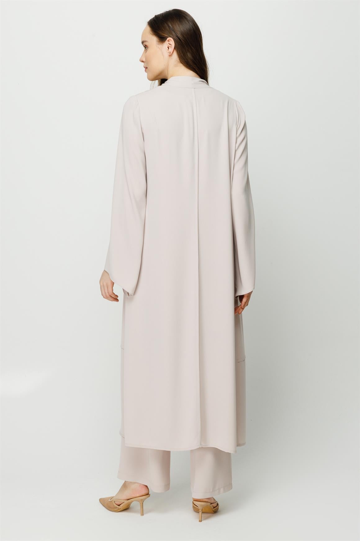 Biye Detaylı Bluz Ceket Pantolon Takım  Taş · 6