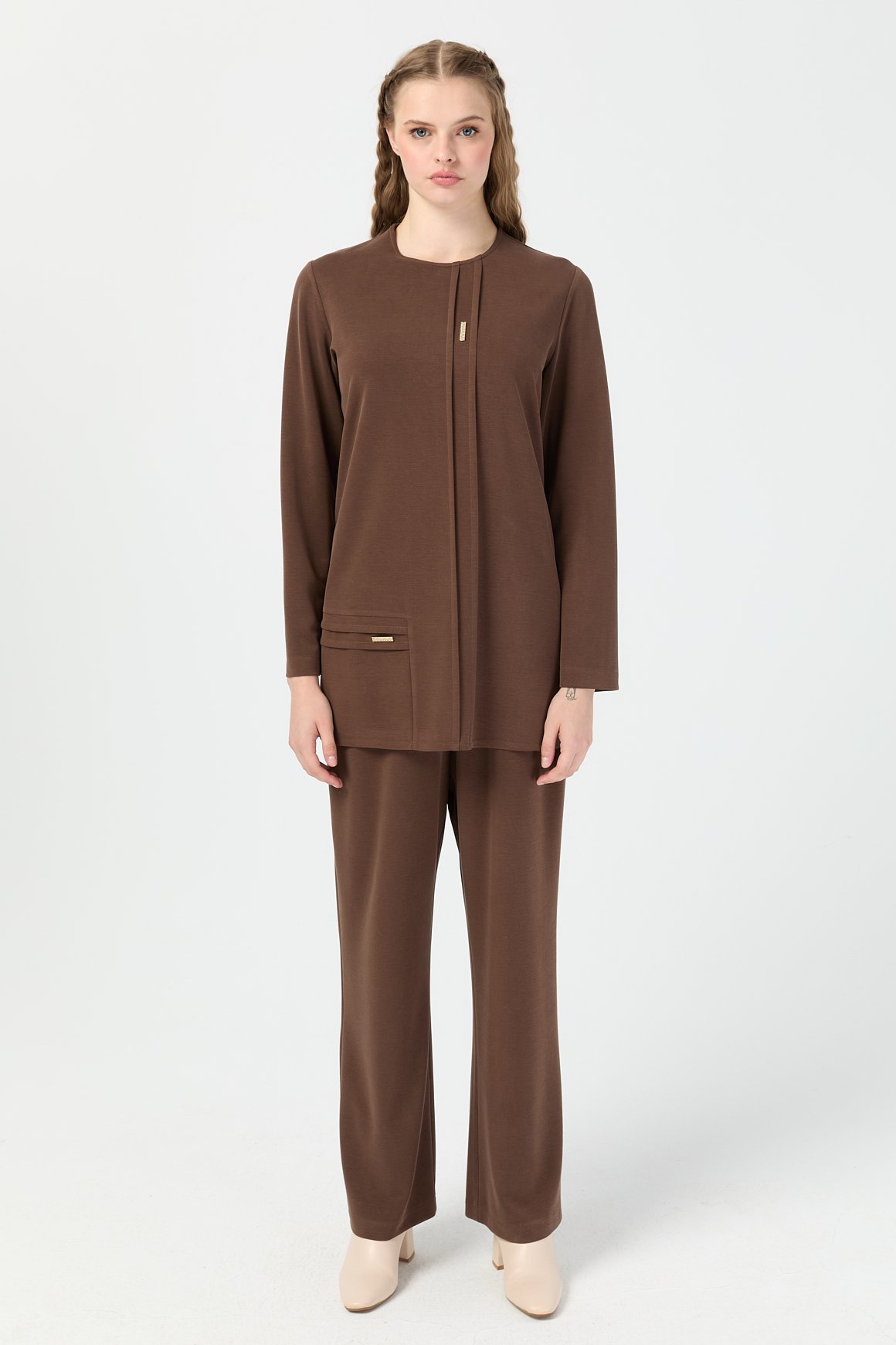 Pantolonlu Takım  Kahve