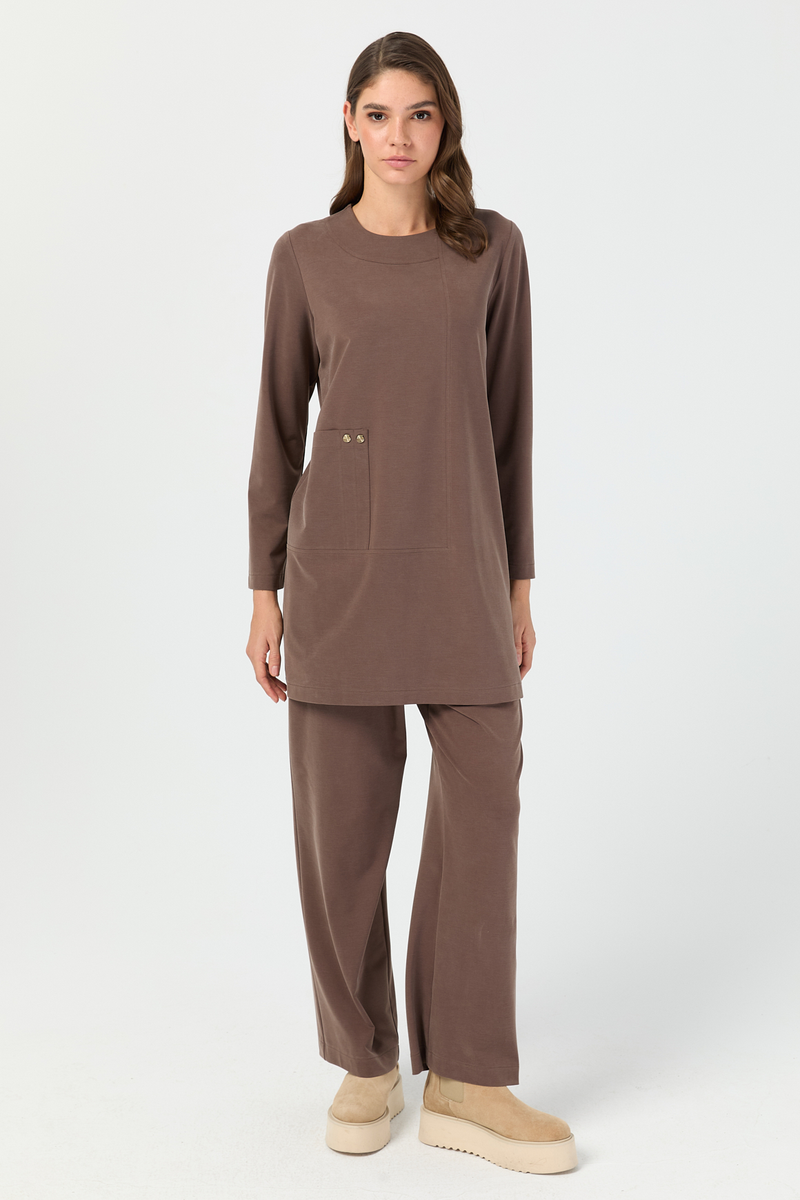 Pantolonlu Takım  Kahve