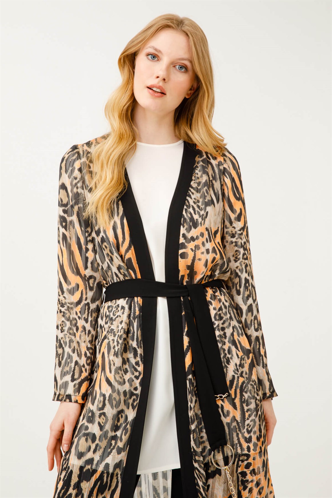 Emprime Kimono İç Bluz Pantolon Takım  Kahve · 3