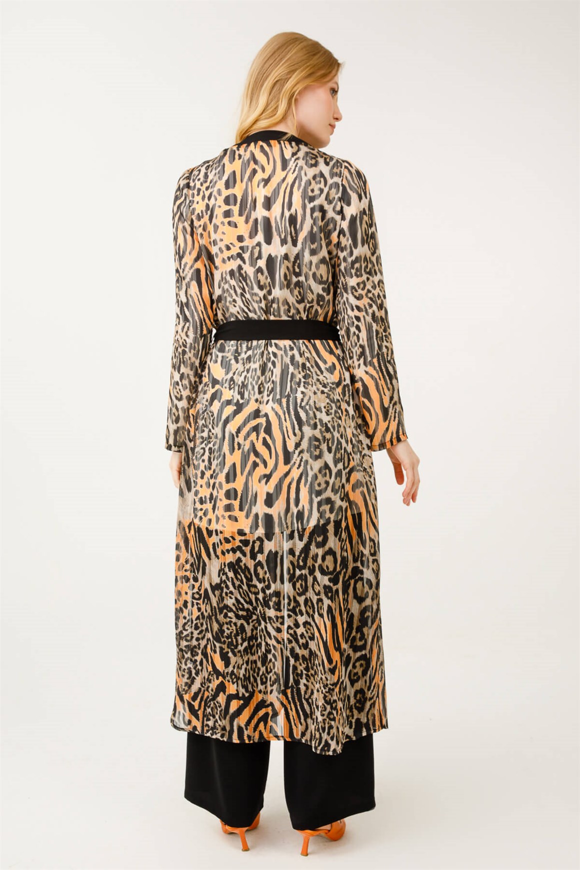 Emprime Kimono İç Bluz Pantolon Takım  Kahve · 5