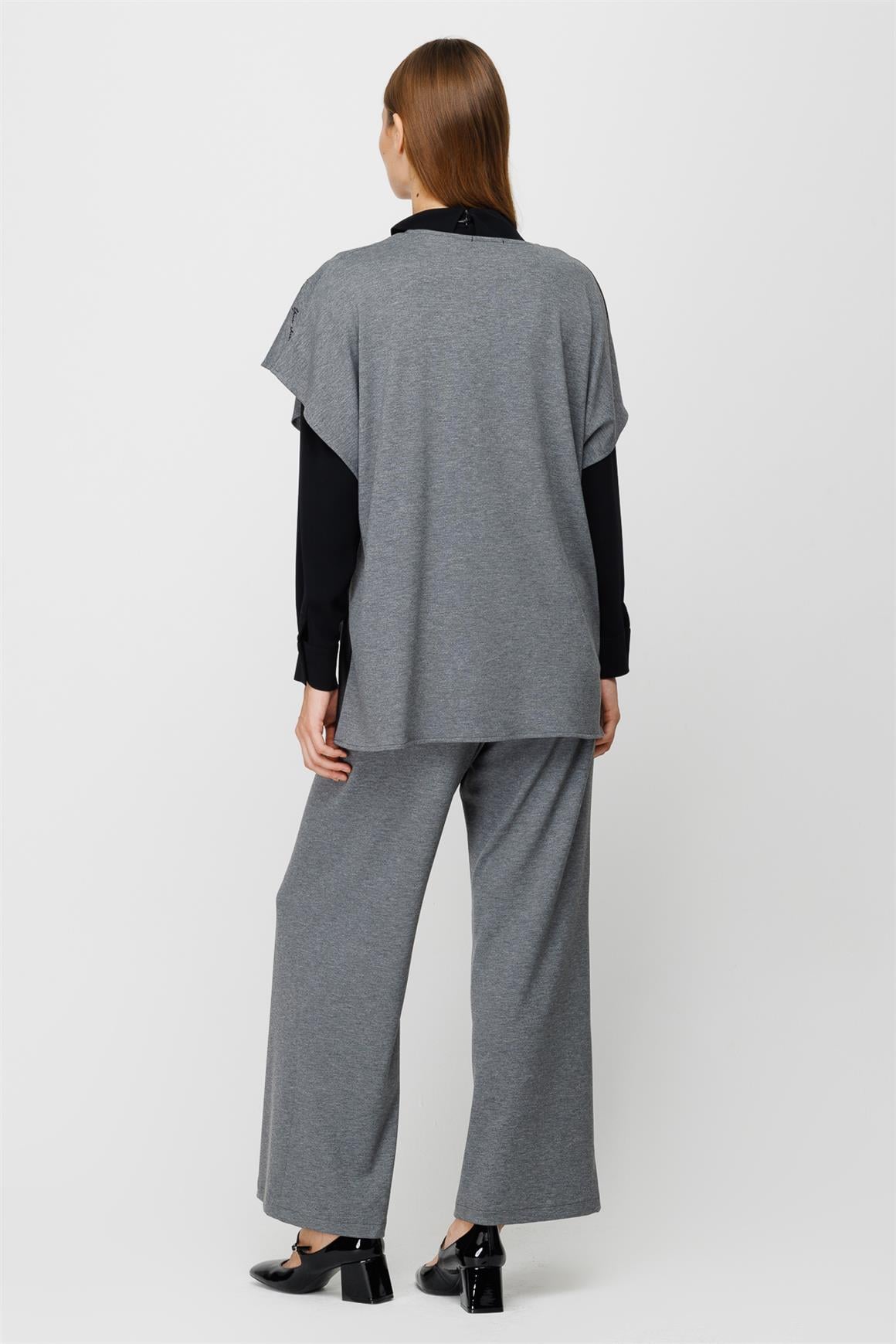 Örme Kumaş İç Tunik Triko ve Pantolon Takım  Antrasit · 3