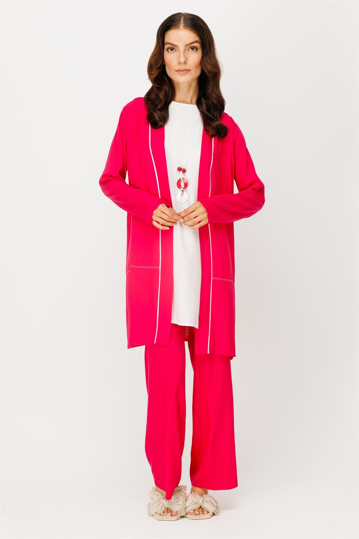 Pantolonlu Takım  Fuşya